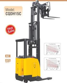 Ηλεκτρικό καθισμένο Forklift φορτηγών προσιτότητας χωρητικότητα φορτίων 1,5 τόνου με το διπλό ψαλίδι