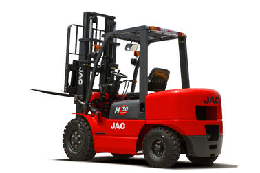 3 Forklift diesel της JAC τόνου ύψος 3M ανελκυστήρων φορτηγών - κόκκινο χρώμα μηχανών 6M Isuzu