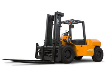 JAC Forklift diesel 10 τόνου, αντιστάθμιση Forklifts μεγάλης περιεκτικότητας, βαρύ Forklift εξοπλισμού, κόκκινου ή πορτοκαλιού χρώμα προμηθευτής