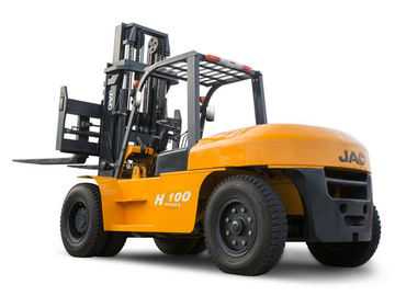 JAC Forklift diesel 10 τόνου, αντιστάθμιση Forklifts μεγάλης περιεκτικότητας, βαρύ Forklift εξοπλισμού, κόκκινου ή πορτοκαλιού χρώμα προμηθευτής